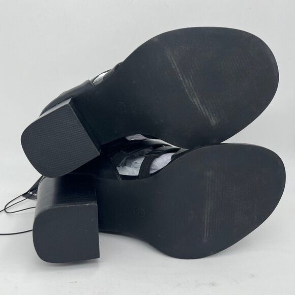 New Torrid Black Side Zip Caged Block Heels - Size 8W - Picture 8 of 8
